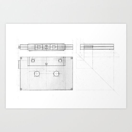 Cassette Tape Projection Art Print