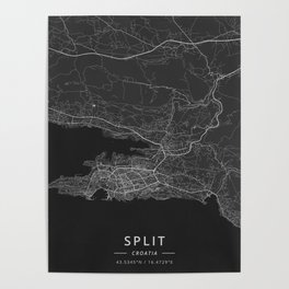 Split, Croatia - Dark Poster