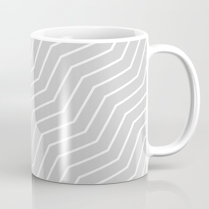 Soft Gray Solid Zig Zag Geometric Pattern Coffee Mug