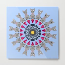 Pizza Rat Mandala Design Metal Print | Pizza, Slice, Newyork, Mouse, City, Pattern, Rodent, Nyc, Cute, Mandala 