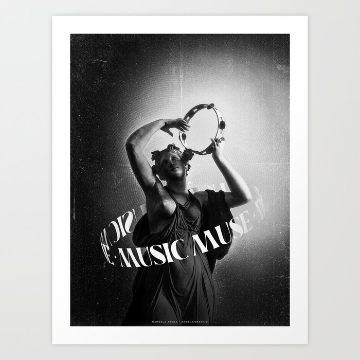 Music Muse B&W Art Print