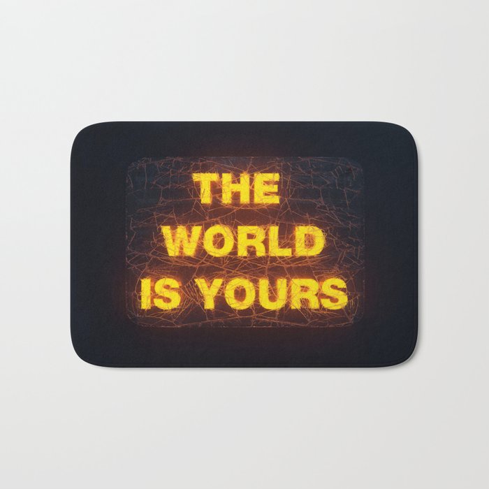 The World Is Yours Neon Bath Mat