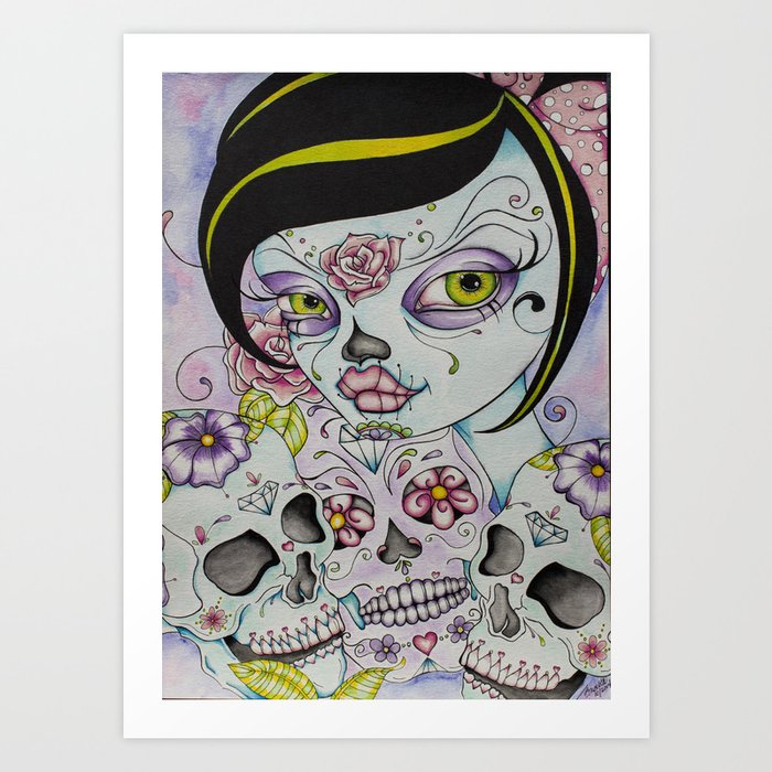 day of the dead girl pin up art