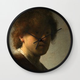 Rembrandt - Self-portrait with dishevelled hair Wall Clock
