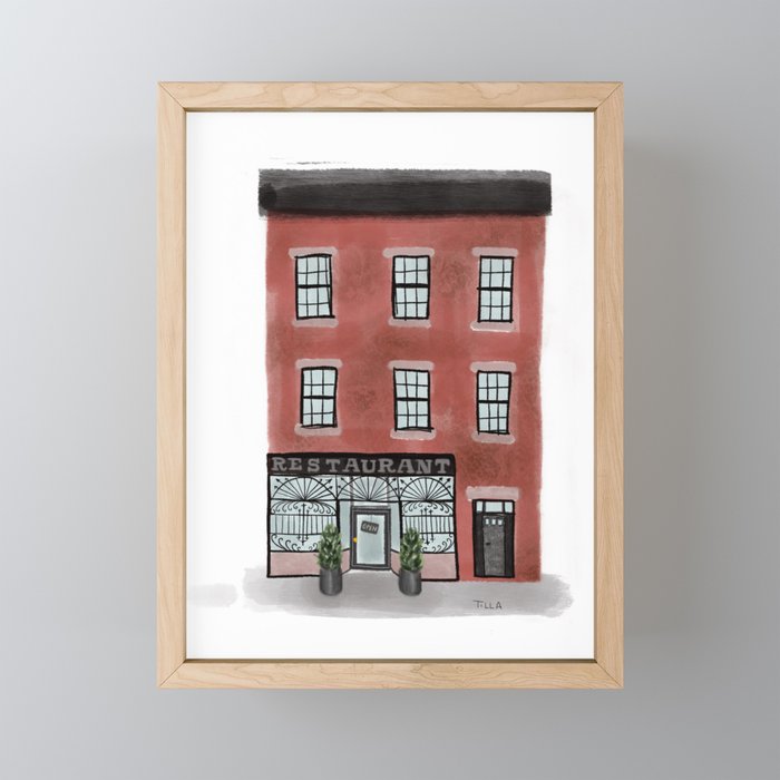Rucola Restaurant in Brooklyn Framed Mini Art Print