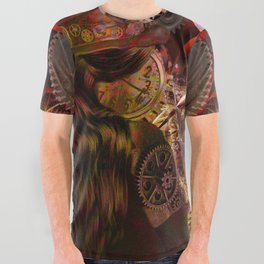 Steampunk internal clock All Over Graphic Tee