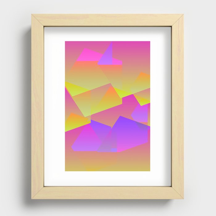 Neon yellow pink  Recessed Framed Print