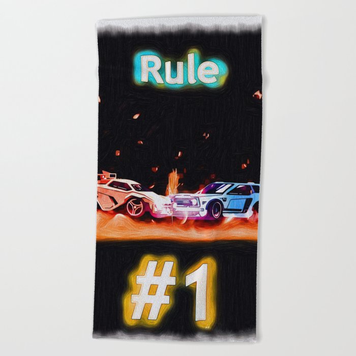 Rocket League Rule number 1 Beach Towel