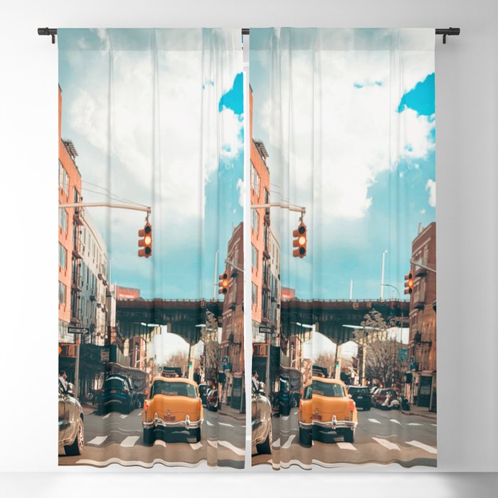 Nostalgic Downtown Brooklyn in Color Photograph Blackout Curtain