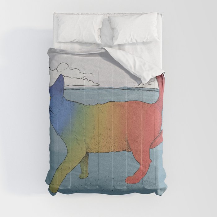 Rainbow cat Comforter