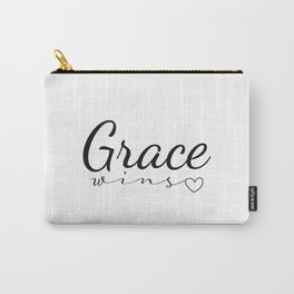 Grace Wins Christian Religious Inspirational quote Carry-All Pouch