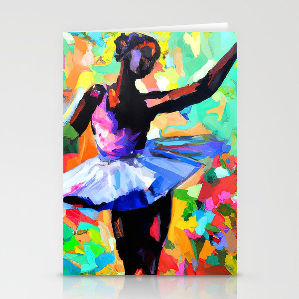 Ballerina dancing on stage Stationery Cards