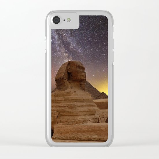 Milky way over Giza, Egypt Clear iPhone Case