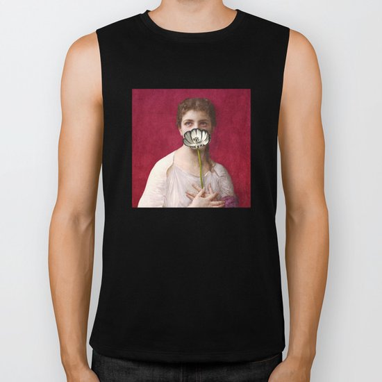 Lady with tulip Biker Tank
