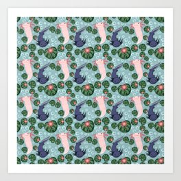 Axolotl Pattern Art Print