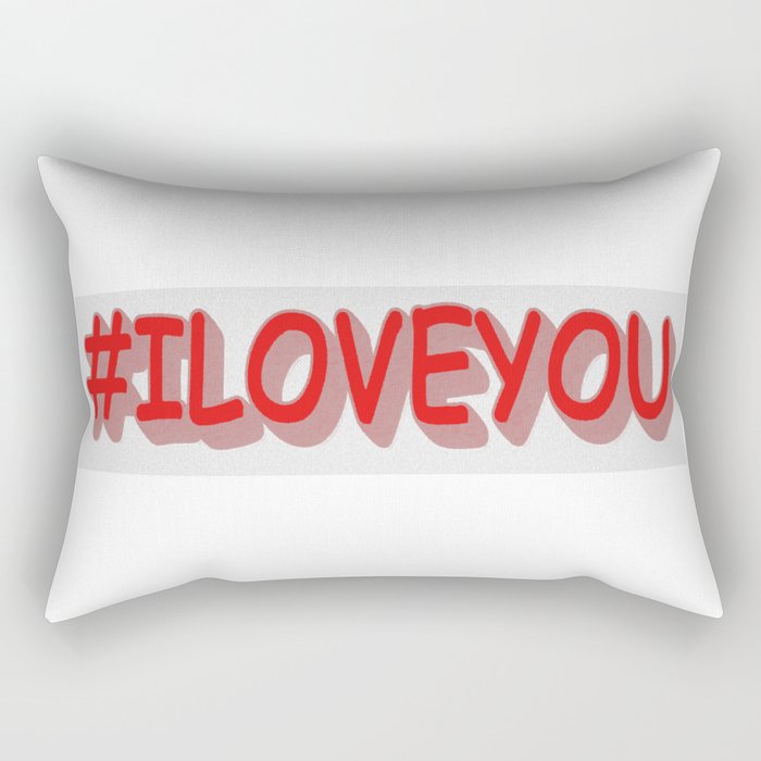 Cute Expression Design "#ILOVEYOU". Buy Now Rectangular Pillow