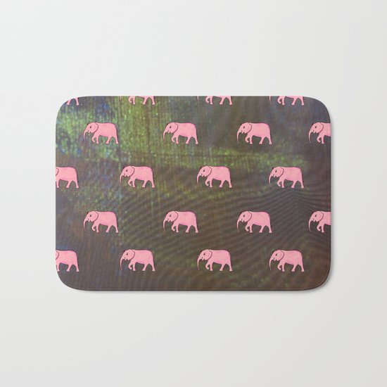 elephants on an abstract background 2 Bath Mat