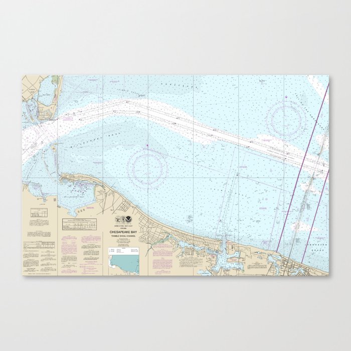 Chesapeake Bay Thimble Shoal Channel Nautical Chart 12256 Canvas Print