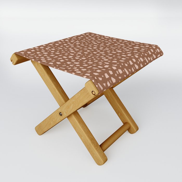 terracotta terazzo pattern Folding Stool