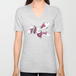 Happy Fish V Neck T Shirt