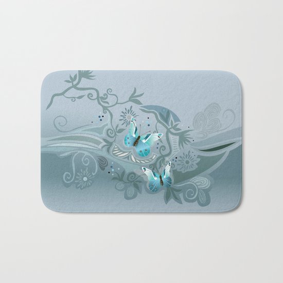 Butterfly tangle, colony blue Bath Mat