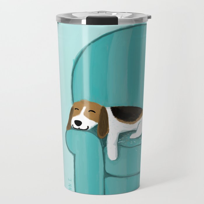 Happy Couch Beagle | Cute Sleeping Dog Travel Mug