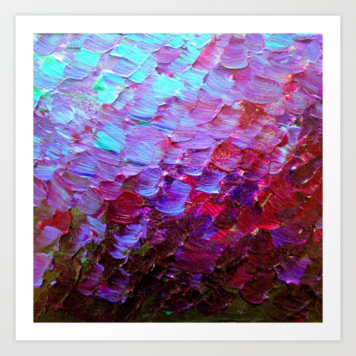 Mermaid Scales Colorful Ombre Abstract Acrylic Impasto Painting