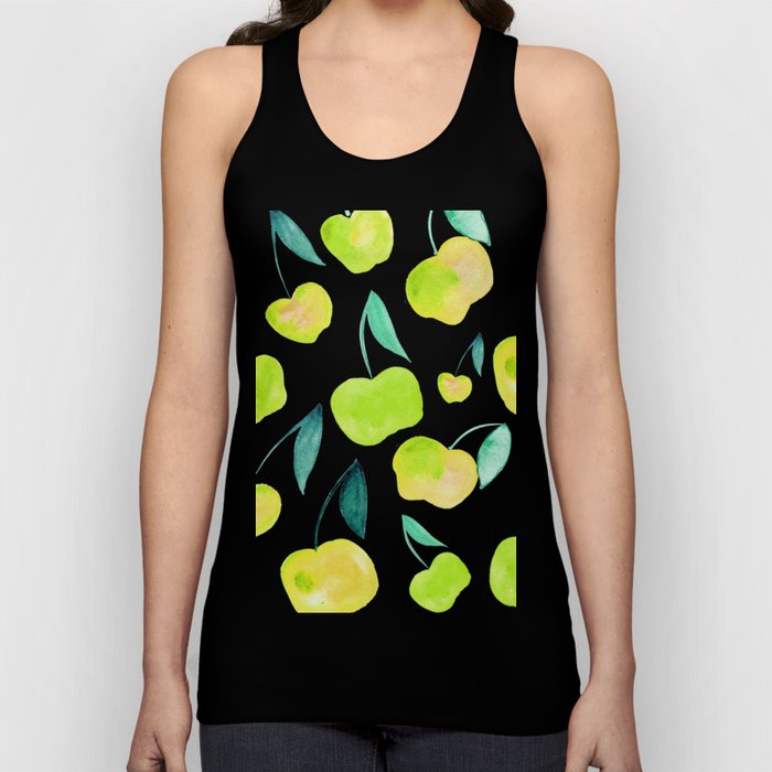 Watercolor cherries - yellow and green Tank Top