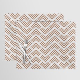 Clay Brown and White Chevron Arrow Pattern Pairs Diamond Vogel 2022 Popular Colour Semolina 1011 Placemat