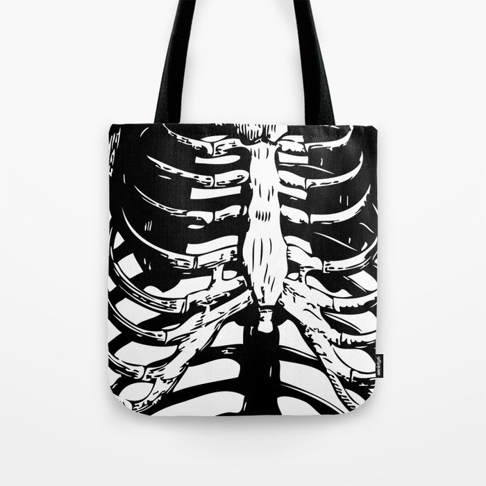 Skeleton Ribs | Skeletons | Rib Cage | Human Anatomy | Black and White |  Tote Bag