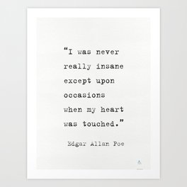 Edgar Allan Poe quote 9 Art Print