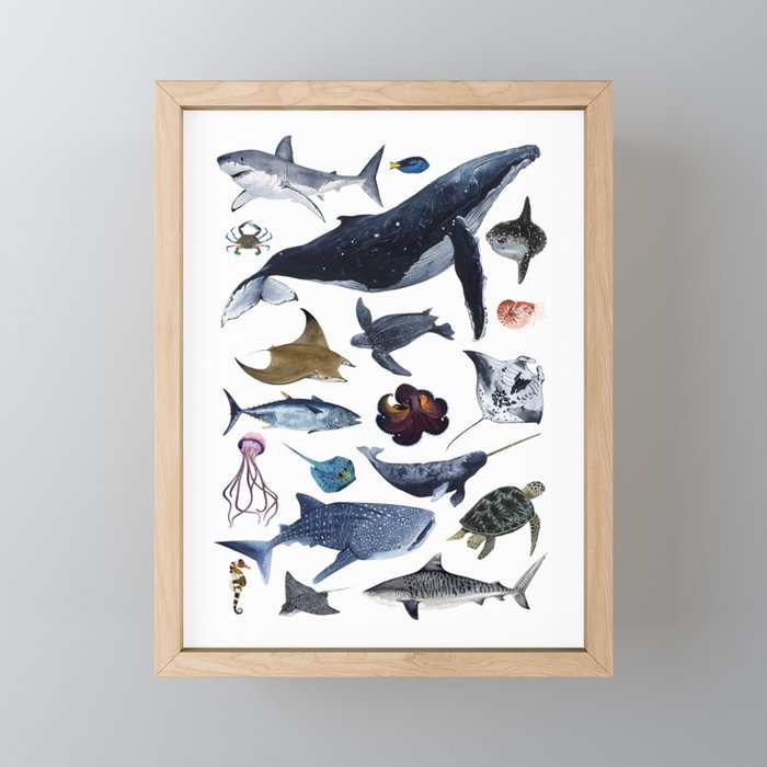 SEA CREATURES Framed Mini Art Print