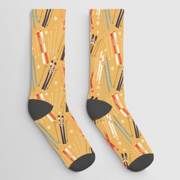 Bright Retro Ski Pattern Socks