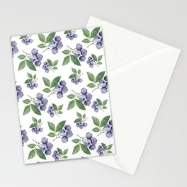 Watercolour blueberry pattern #s1 Stationery Cards
