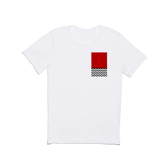 Red Black White Chevron Room w/ Curtains T Shirt