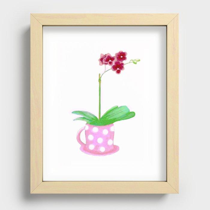 Orchid in Cup Recessed Framed Print