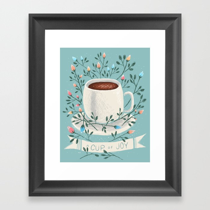 A Cup Of Joy Framed Art Print By Kelseykingillustration Society6