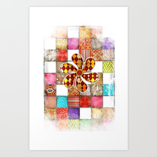 Lady Patchwork (Bulgarian Love) Art Print