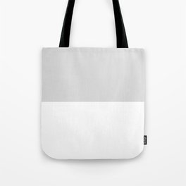 Silver Grey And White Split in Horizontal Halves Tote Bag