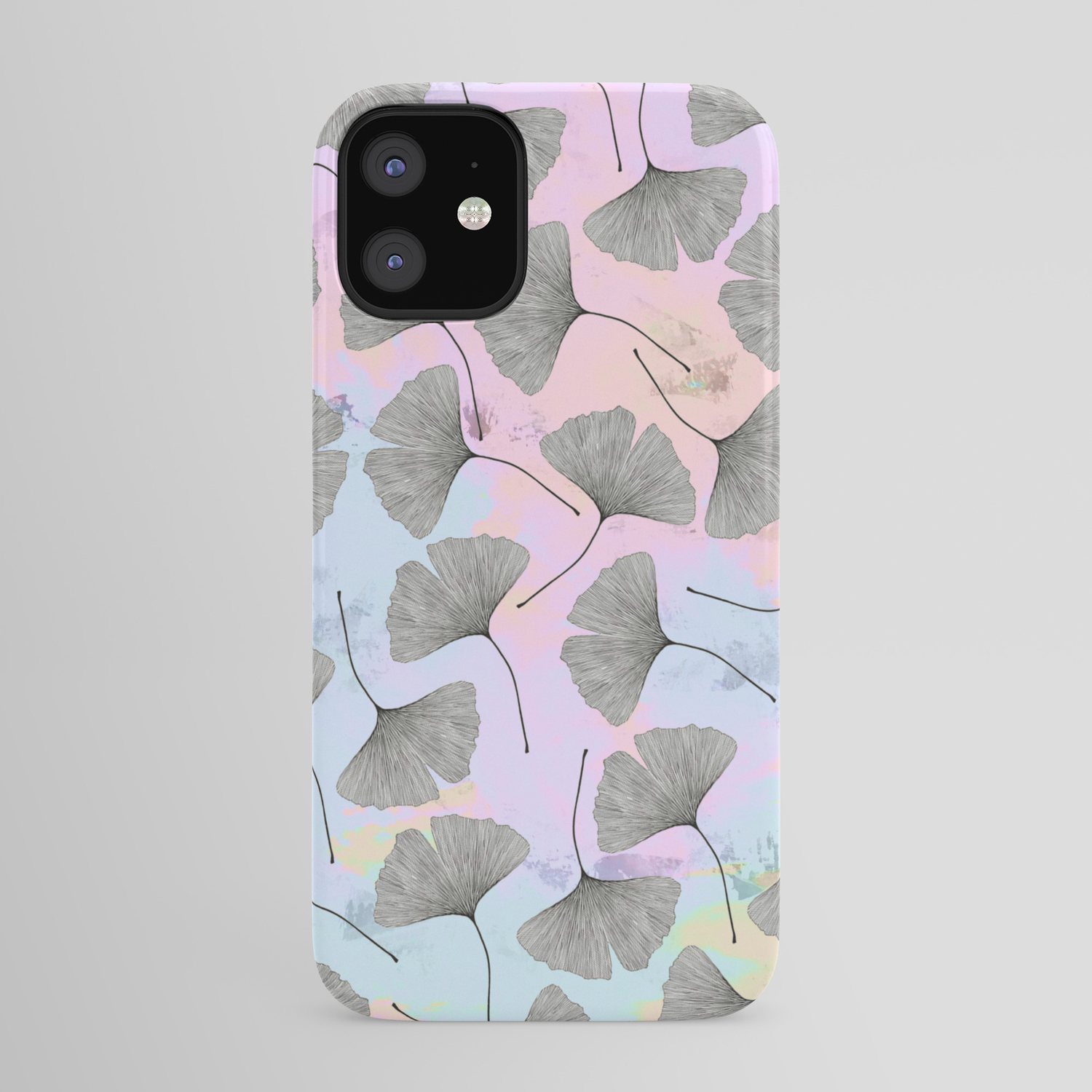 Biloba On Pastel Pink And Baby Blue Watercolor Background Iphone Case By Szilvi Society6