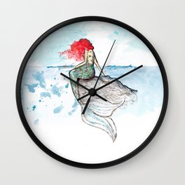 Mermaid - watercolor version Wall Clock