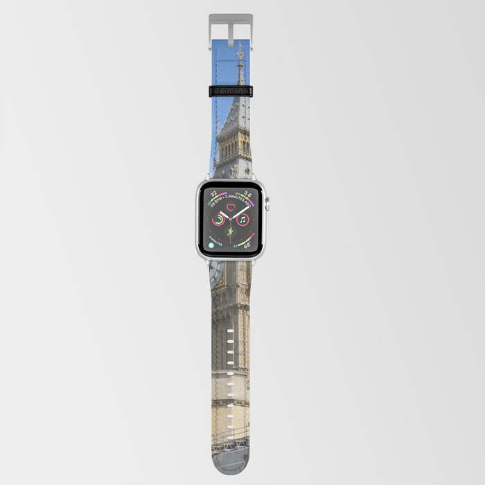 Great Britain Photography - Big Ben Under A Big White Cloud Apple Watch Band