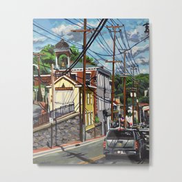 Ellicott City Flood Relief- Firehouse Museum Metal Print | Ellicottcity, Painting, Flood, Firehouse, Relief, Benefit, Cars, History, Trees, Buildings 