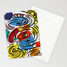 Joyful Life Abstract Art Illustration for Kids and Everyone Stationery Cards