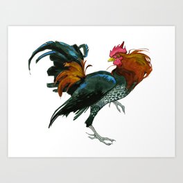 Greg, the Fighting Cock  Art Print