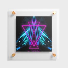 Neon landscape: Pink Triangles Floating Acrylic Print