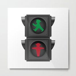 Traffic Light Metal Print | Traffic Light Man, Stop, Cars, Hemp, Bike, City, New York, Nyc, Traffic Light, Drink 