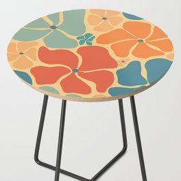 retro wave floral Side Table