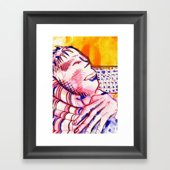Reclining Sam Framed Art Print