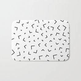 Pattern Corners [Black - White] | Interior Art Bath Mat